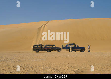 auf einer Jeep-tour durch das große Sandmeer, Ägypten, Libysche Wueste, Grosse Sandsee Stockfoto