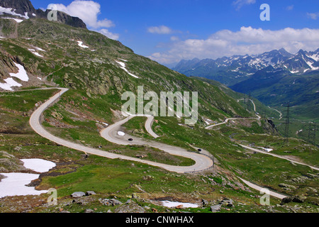 Nufenen Pass Road, Schweiz, Kanton Tessin, Nufenenpass Stockfoto