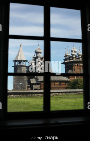 Kizhi Pogost auf Onega-See, Karelien, Russland. Stockfoto