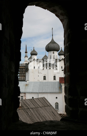 Verklärungskirche in das Solovetsky Kloster auf den Solovetsky Inseln, weißes Meer, Russland. Stockfoto