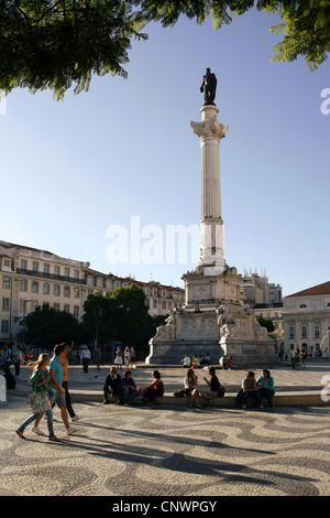 Praça Rossio Platz, Lissabon, Portugal Stockfoto