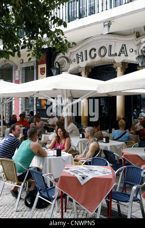 Café Nicola, Praça do Rossio Platz, Lissabon, Portugal Stockfoto