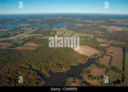 Luftbild der Chesapeake Bay in Chestertown MD Stockfoto