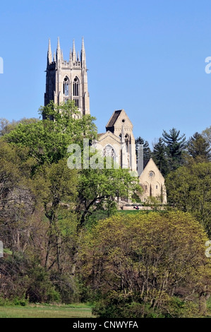 Top von Bryn Athyn Kathedrale, der historische Bezirk, Pennsylvania, USA Stockfoto