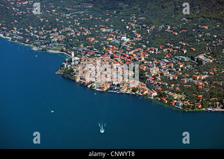 Blick auf Malcesine, Italien, Gardasee, Malcesine Stockfoto