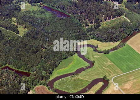 Nördlinger Ries und Wörnitz River, Deutschland, Bayern, Oberaumuehle Stockfoto