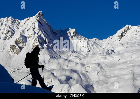 Schnee-Schuh-Wanderer in nördlich der Alpen, Frankreich, Frankreich Stockfoto