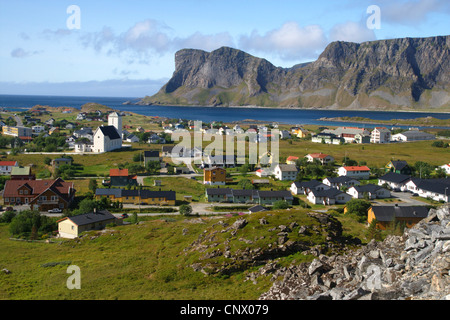 Dorf Sorland in Vaeroy, Norwegen, Lofoten-Inseln Stockfoto