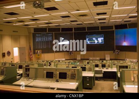 Apollo-Mission-Kontrollraum am Johnson Space Center der NASA. Stockfoto