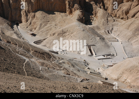 Gräber der Pharao Ramesses VI und Tutanchamun im Tal der Könige in der Nähe von Luxor, Ägypten. Stockfoto