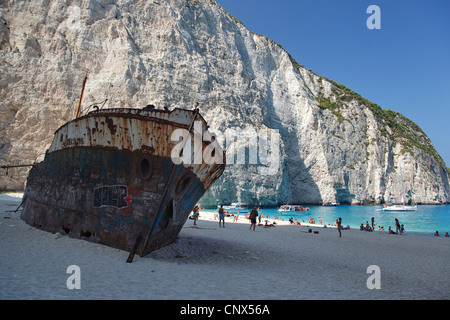 Schiff auf Schiff Wrack Strand, Navavio Bay, Griechenland, Zant, Ionischen Inseln Zakynthos Panagiotis Stockfoto