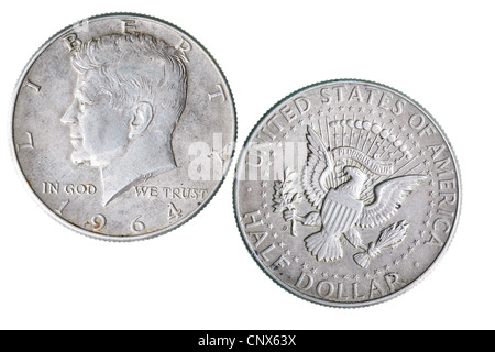 Halb-Dollar-Münze mit Portrait von j.f. Kennedy Stockfoto