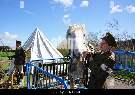 Ersten Weltkrieg Wochenende, Redoubt Fortress Militärmuseum, Royal Parade, Eastbourne, East Sussex, England, Vereinigtes Königreich Stockfoto