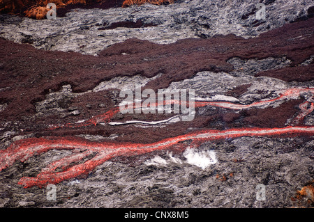 Lava fließt vom Kilauea Vulkan, USA, Hawaii, Hawaii Volcanoes National Park Stockfoto