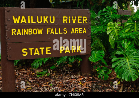 Wailuku River Rainbow Falls State Park auf der Big Island Hawaii, USA, Hawaii Stockfoto