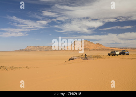 Bergkette Tadrart Acacus in der Wüste, Libyen, Sahara Stockfoto