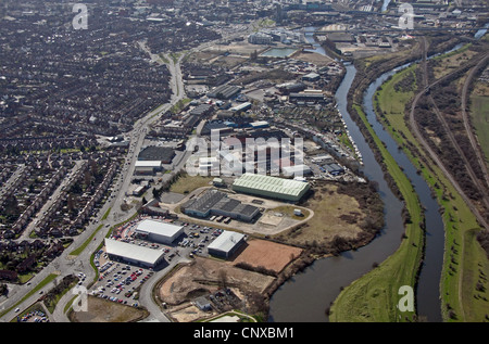 Luftaufnahme von Wheatley Hall Road, Doncaster Stockfoto