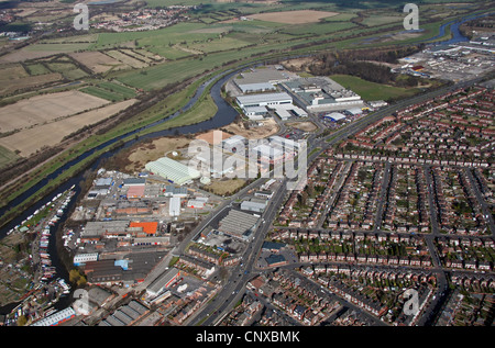 Luftaufnahme von Wheatley Hall Road, Doncaster Stockfoto