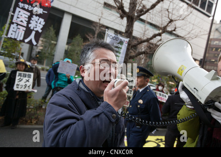 Anti-Atom-Protest in Tokio, Japan, Januar 2012. Stockfoto