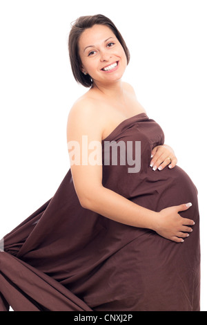 Sch Ne Nackte Schwangere Frau Isoliert In Schwarz Stockfotografie Alamy