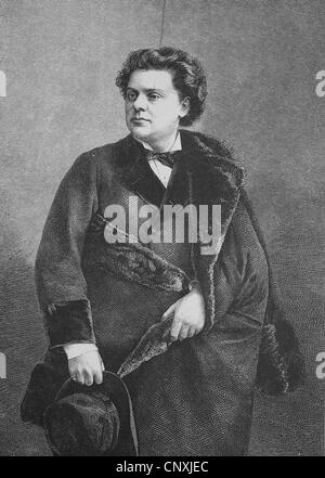 August Wilhelmj, 1845-1908, deutscher Violinist, historische Gravuren, 1883 Stockfoto