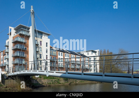 Fußsteg und Radbrücke (geöffnet 2011) Über River Foss York North Yorkshire England Vereinigtes Königreich GB Großbritannien Stockfoto