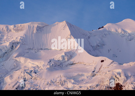 Illimani im Abendlicht, Bolivien, Anden, Cordillera Real Stockfoto