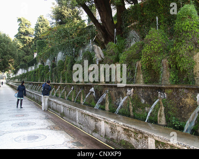 Hundert Brunnen, Villa d ' Este, Tivoli Stockfoto