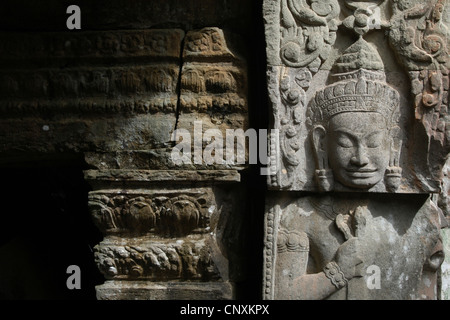 Preah Khan Tempel in Angkor, Kambodscha. Stockfoto