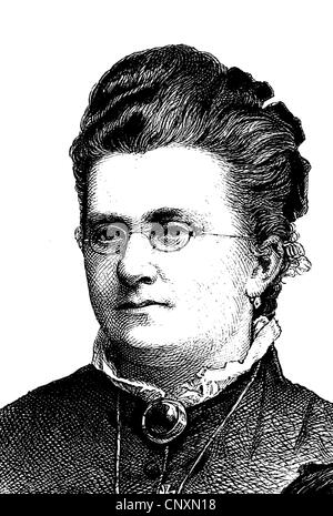 Lina Morgenstern, 1830-1909, ein deutscher Schriftsteller, feministische und sozialer Aktivist, historische Gravuren, 1883 Stockfoto