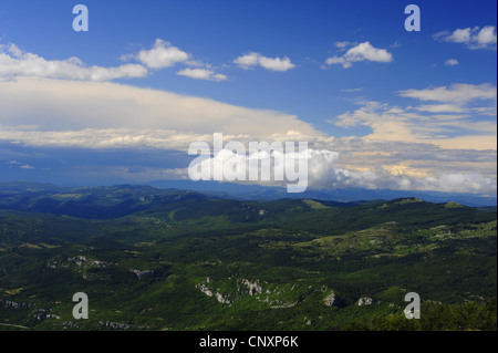 Panoramablick über Istrien von Křižek Berg oben, Kroatien, Istrien Stockfoto