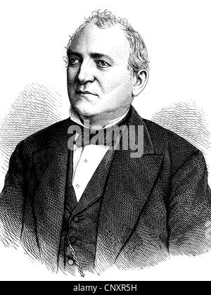 Heinrich Kruse, 1815-1902, eine nationale deutsche Journalist, Dichter und Schriftsteller, historische Gravur, ca. 1889 Stockfoto