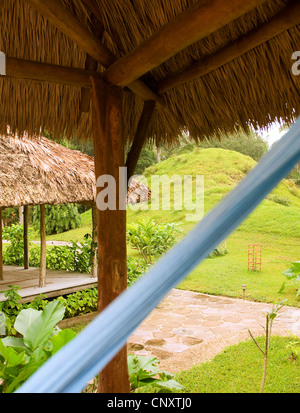 Blick vom Zimmer in Chan Chich Lodge, belize Stockfoto