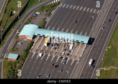 Eine Luftaufnahme des M6 Maut-Autobahn-Mautstation Stockfoto