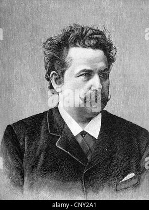 Max Staegemann, 1843-1905, ein deutscher Schauspieler, Sänger und Intendant, historische Gravur ca. 1888 Stockfoto