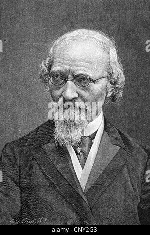 Friedrich Martin von Bodenstedt, 1819-1892, deutscher Schriftsteller, historische Gravur, ca. 1888 Stockfoto