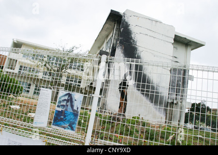 Crash-Website der amerikanischen Hubschrauber auf Okinawa International University, Futenma, Insel Okinawa, Japan. Stockfoto