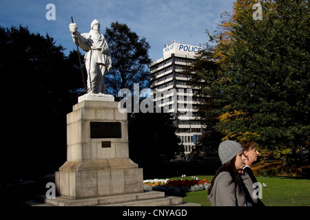 Statue von Captain Scott, Robert Falcon Scott im zentralen Christchurch. Stockfoto