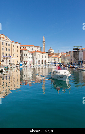 Hafen von Piran, Piran, Adria, Slowenien, Europa Stockfoto