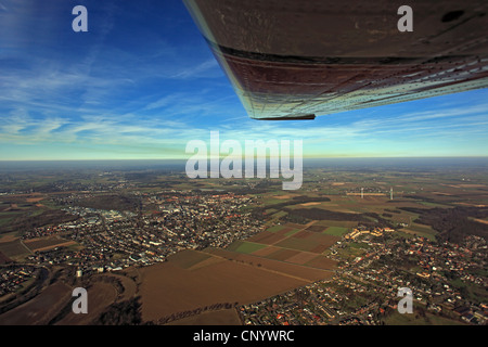 Panoramablick und atmosphärischen Inversion, Deutschland, Neurath Stockfoto