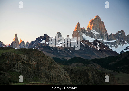 Monte Fitz Roy im Sonnenuntergang, Argentinien, Los Glaciares National Park Stockfoto