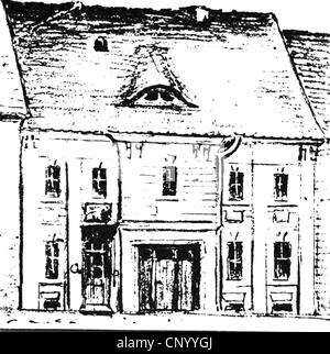 Fontane, Theodor, 30.12.1819 - 20.9.1898, deutscher Schriftsteller, Geburtshaus, "Löwenapotheke", Neuruppin, Zeichnen, Stockfoto