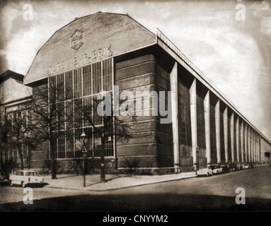 Geographie / Reisen, Deutschland, Berlin, Gebäude, AEG Turbinenhalle, Huttenstraße, Berlin Moabit, Außenansicht, 1950er Jahre, zusätzliche-Rechte-Clearenzen-nicht vorhanden Stockfoto