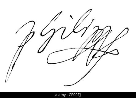 Philipp II., 21.5.1527 - 13.9. 1598, König von Spanien 16.1.1556 - 13.9.1598, Unterschrift, British Museum London, Stockfoto