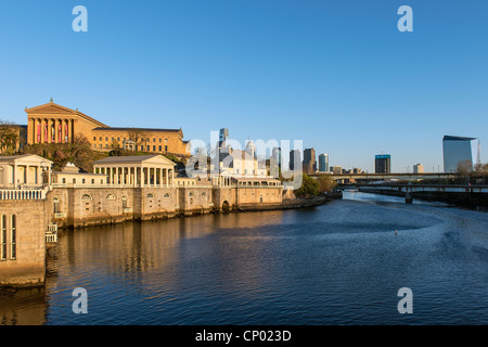 Die fairmount Wasser Werke und Kunst Museum, Philadelphia, Pennsylvania, USA Stockfoto