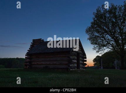 Infanterie-Kabine, Valley Forge National Historical Park, Pennsylvania, USA Stockfoto