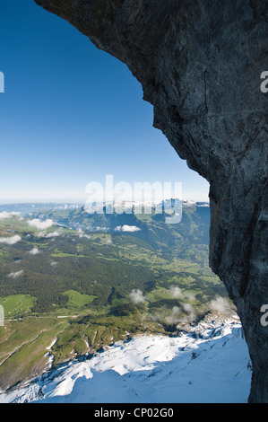 Grindelwald-Tal von der Eiger Station Jungfraujoch, Schweiz, Berner Oberland Stockfoto