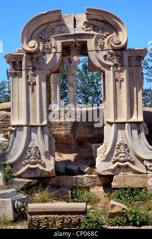 Altes Tor Ruinen Säulen alten Sommerpalast Yuanming Yuan-Peking, China Stockfoto