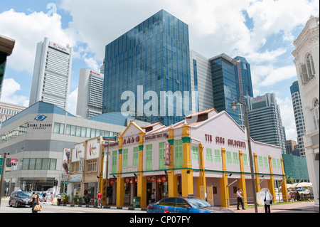 Traditionelle alte und moderne Neubauten Singapur Malaysia Stockfoto