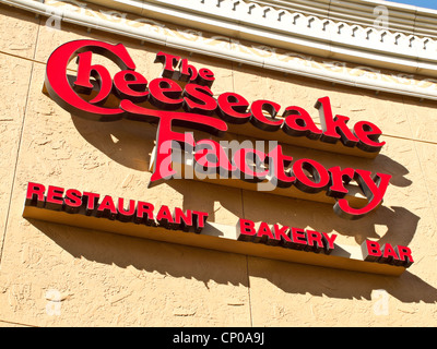 Die Cheesecake Factory Einzelhandel Zeichen Stockfoto